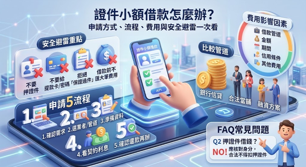 證件小額借款怎麼辦?申請方式、流程、費用與安全避雷一次看